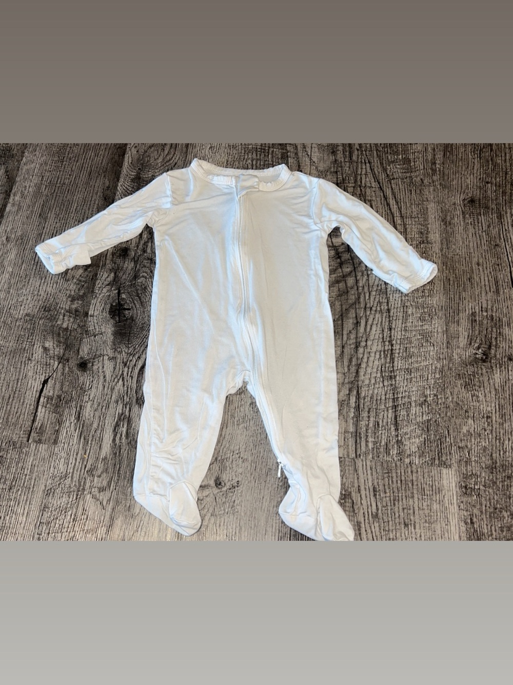 Essential White Footed Baby One-Piece Zip Sleepsuit